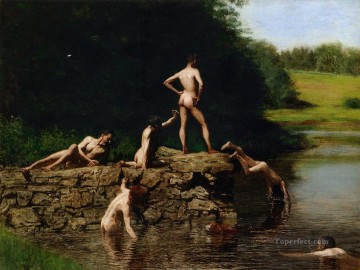 クラシックヌード Painting - 水泳のリアリズム トーマス・イーキンスのヌード